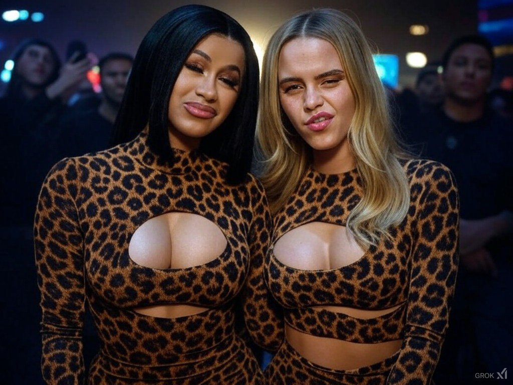 5diHNjKI Emma Watson and Cardi playing with sausages 07.jpg